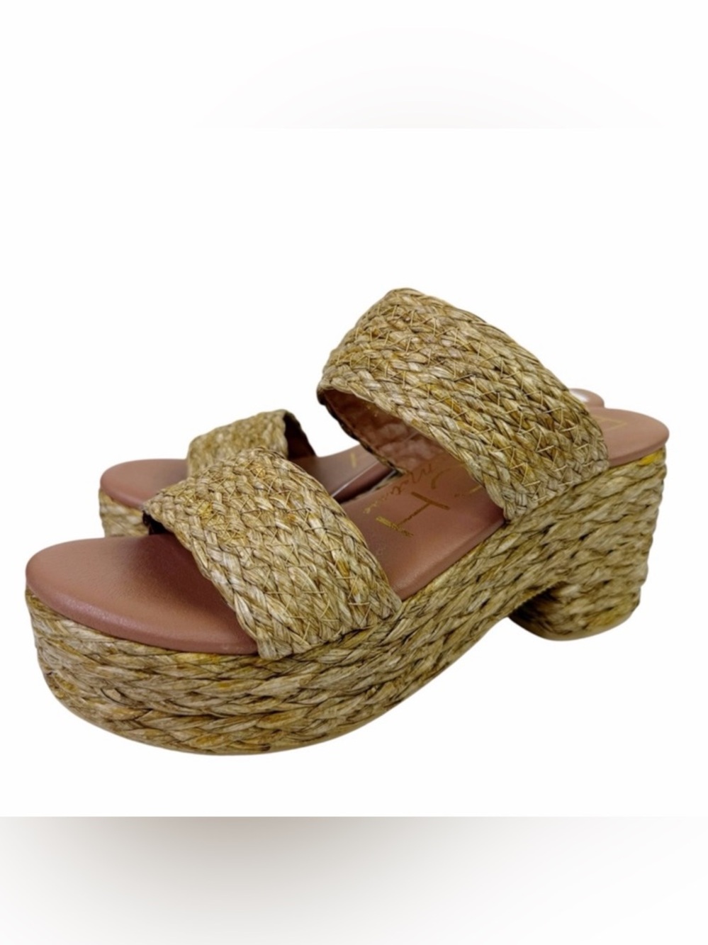 Beach by Matisse SEAVIEW Platform Sandals Women’s Size 8 Braided Raffia Heel NWT